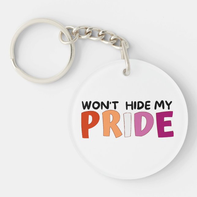 Won’t Hide My Pride Lesbian  Keychain (Front)