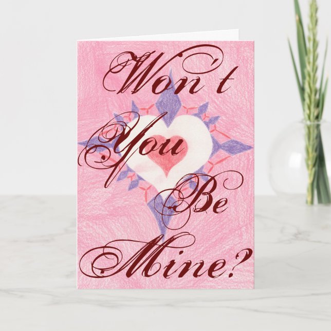 Won’t You Be Mine? Heart Holiday Card (Front)