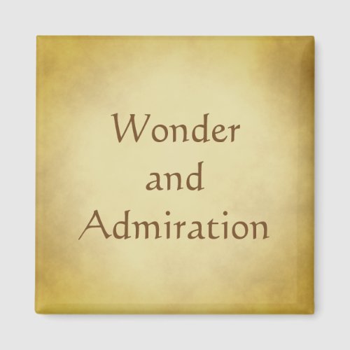 Wonder and Admiration Gold design Magnet