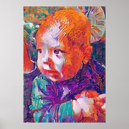 wonder in the eyes of a baby whimsical AI bright Poster