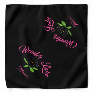 Wonder Lake Water Lilly Pink and Black Bandana