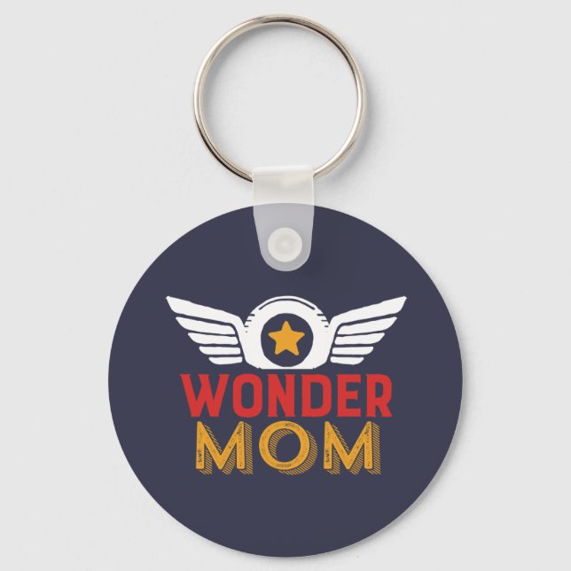 Wonder Mom Mother's Day Gift Favorite Superhero Keychain (Front)