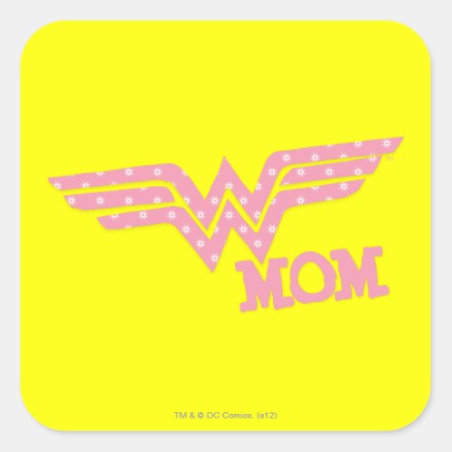 Wonder Mom Pink Square Sticker