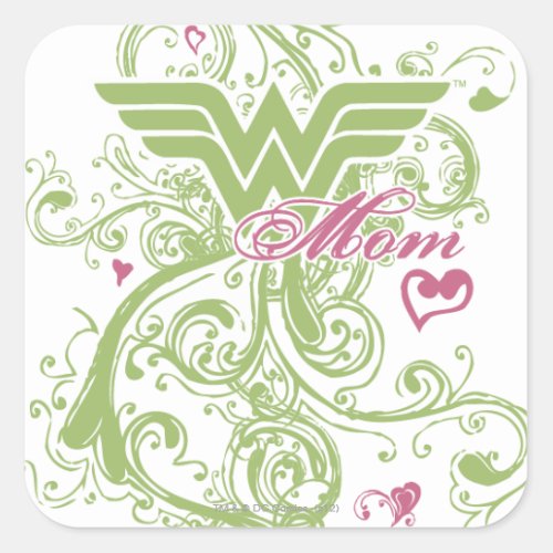 Wonder Mom Swirls Square Sticker