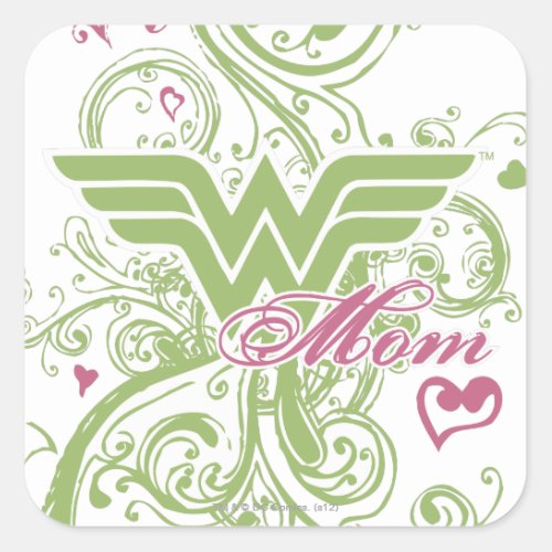 Wonder Mom Swirls Square Sticker