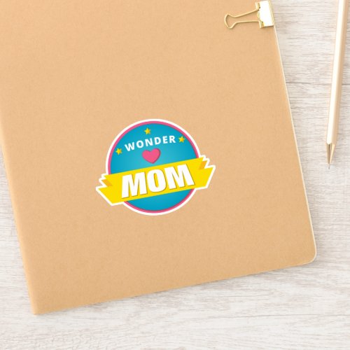 Wonder mom woman symbol round sticker