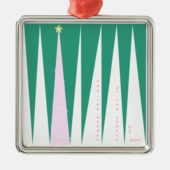 Wonder of the Season Christmas Tree Metal Ornament (Front)