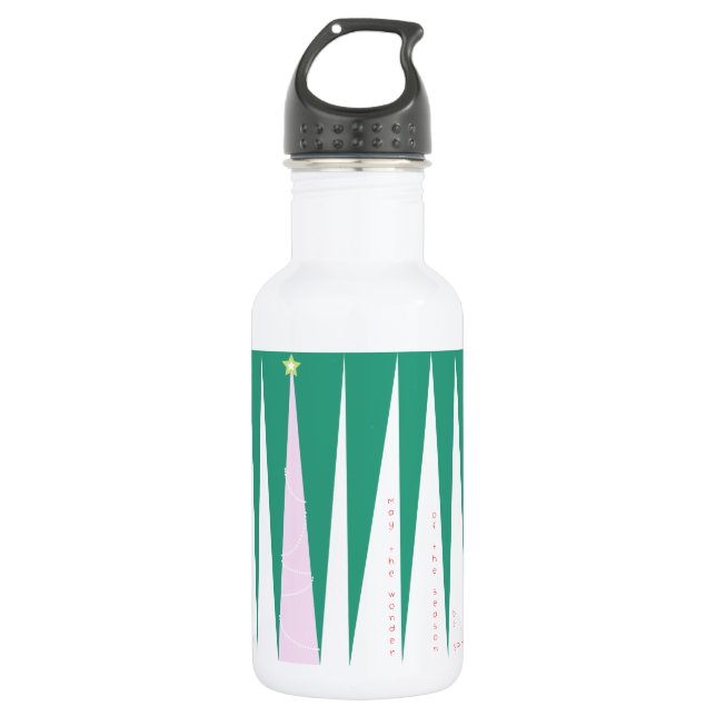 Wonder of the Season Christmas Tree Stainless Steel Water Bottle (Front)