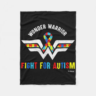 Wonder Warrior Fight For Autistic Autism Awareness Fleece Blanket