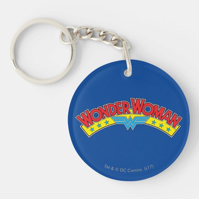 Wonder Woman 1987 Comic Book Logo Keychain (Front)