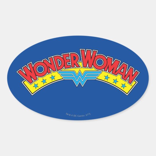 Wonder Woman 1987 Comic Book Logo Oval Sticker Zazzle Com