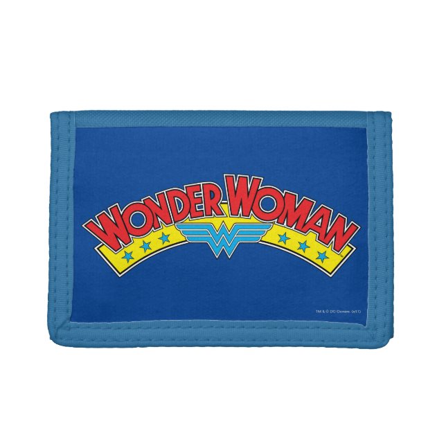 Wonder Woman 1987 Comic Book Logo Tri-fold Wallet (Front)
