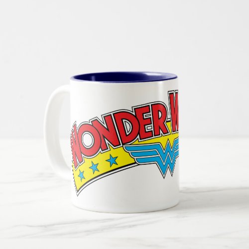 Wonder Woman 1987 Comic Book Logo Two_Tone Coffee Mug