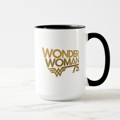 Wonder Woman 75th Anniversary Gold Logo Mug