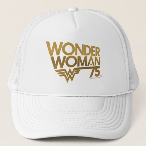 Wonder Woman 75th Anniversary Gold Logo Trucker Hat