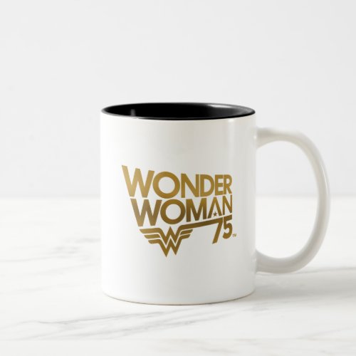 Wonder Woman 75th Anniversary Gold Logo Two_Tone Coffee Mug