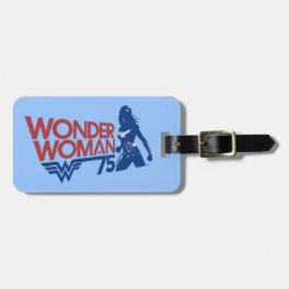 Wonder Woman 75th Anniversary Red & Blue Logo Luggage Tag