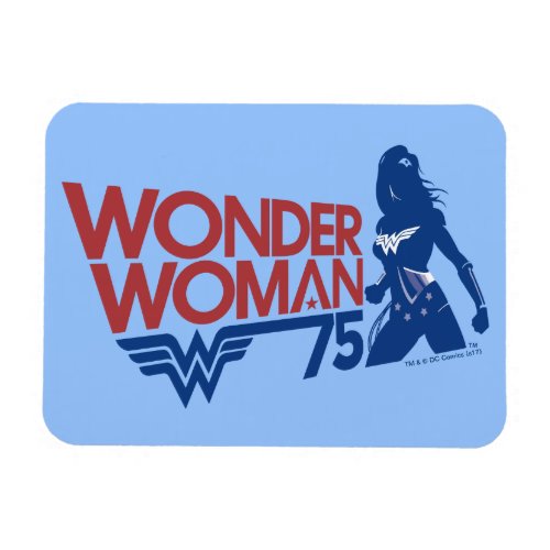 Wonder Woman 75th Anniversary Red  Blue Logo Magnet