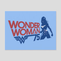 Wonder Woman 75th Anniversary Red & Blue Logo Postcard