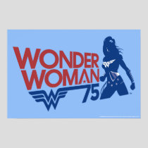 Wonder Woman 75th Anniversary Red & Blue Logo Poster