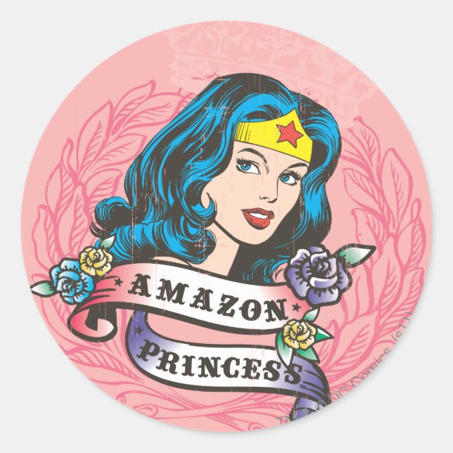 Wonder Woman Amazon Princess Classic Round Sticker (Front)
