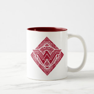 Wonder Woman Amazonian Symbol Two-Tone Coffee Mug