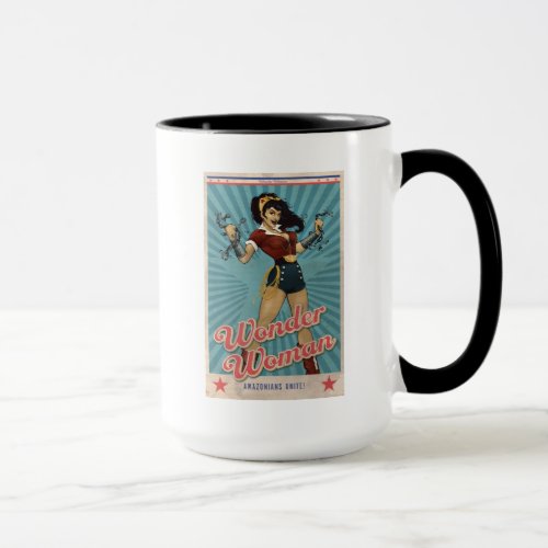 Wonder Woman Amazonians Unite Vintage Poster Mug
