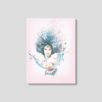 Wonder Woman and Flowers Canvas Print