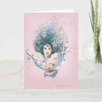 Wonder Woman and Flowers Card