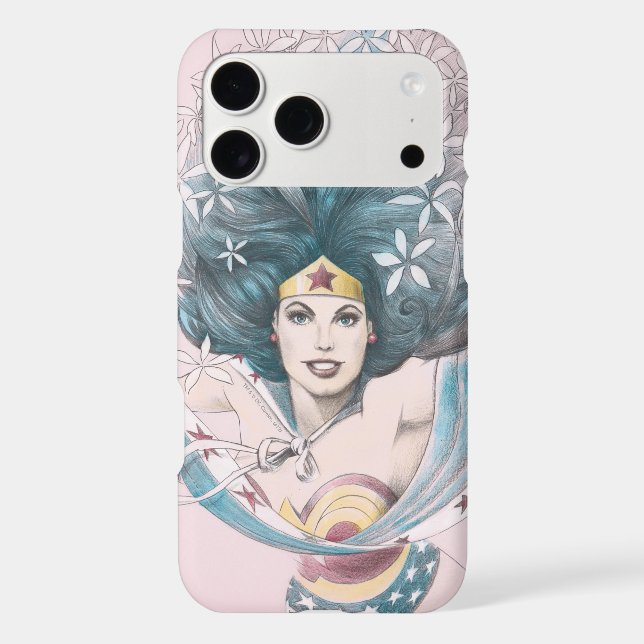 Wonder Woman and Flowers Case-Mate iPhone Case (Back)