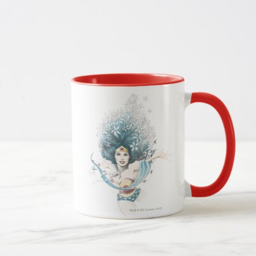 Wonder Woman and Flowers Mug