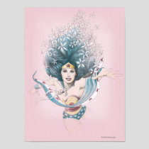 Wonder Woman and Flowers Poster