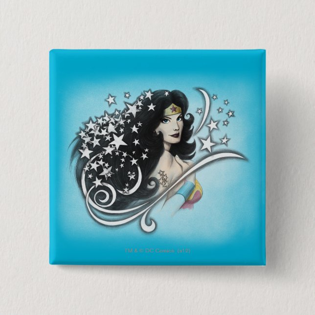 Wonder Woman and Stars Button (Front)
