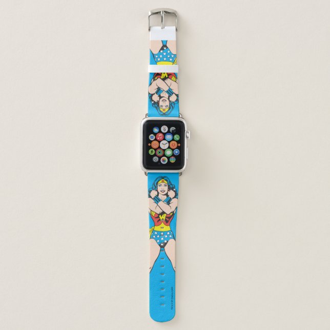 Wonder Woman Arms Crossed Apple Watch Band (Front)