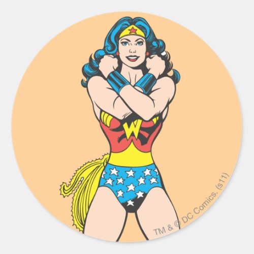 Wonder Woman Arms Crossed Classic Round Sticker