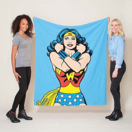 Wonder Woman Arms Crossed Fleece Blanket