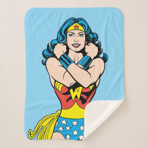 Wonder Woman Arms Crossed Sherpa Blanket