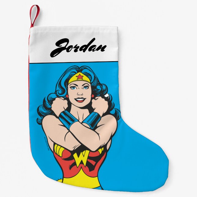 Wonder Woman Arms Crossed Small Christmas Stocking (Front)
