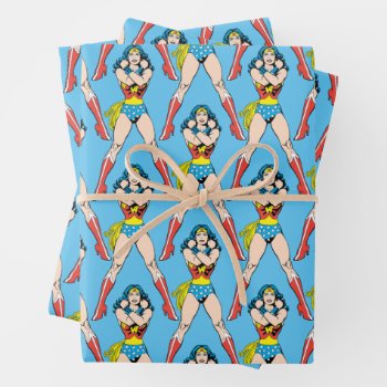 Wonder Woman Arms Crossed Wrapping Paper Sheets by wonderwoman at Zazzle