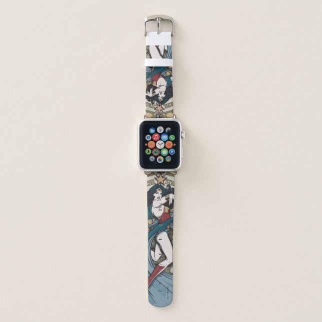 Wonder Woman Art Nouveau Panel Apple Watch Band (Front)