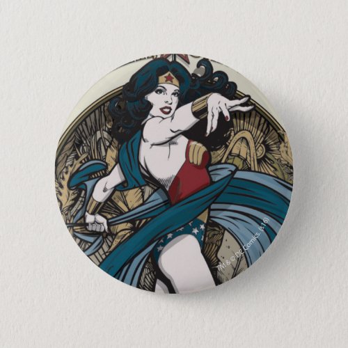 Wonder Woman Art Nouveau Panel Button