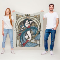 Wonder Woman Art Nouveau Panel Fleece Blanket
