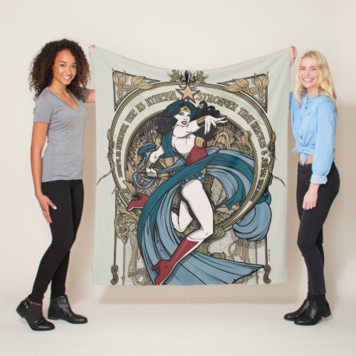 Wonder Woman Art Nouveau Panel Fleece Blanket