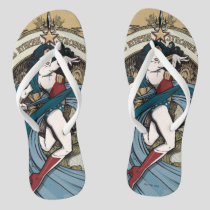 Wonder Woman Art Nouveau Panel Flip Flops