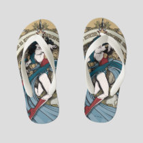 Wonder Woman Art Nouveau Panel Kid's Flip Flops