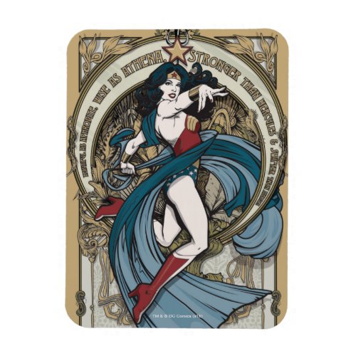 Wonder Woman Art Nouveau Panel Magnet