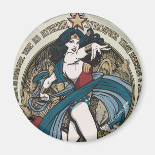 Wonder Woman Art Nouveau Panel Magnet