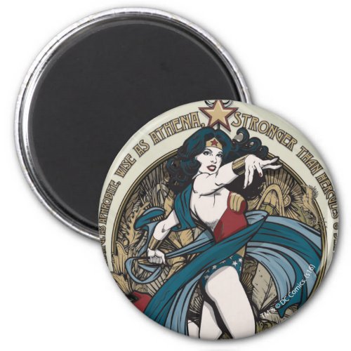 Wonder Woman Art Nouveau Panel Magnet
