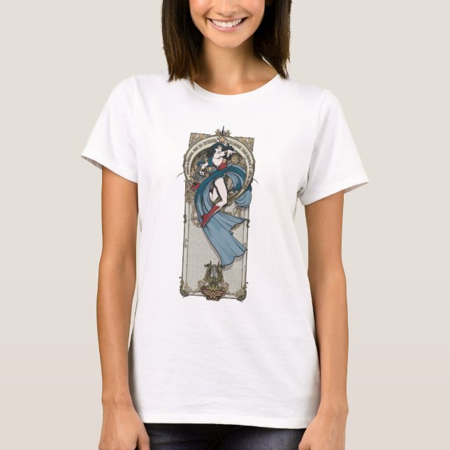 Wonder Woman Art Nouveau Panel T-Shirt (Front)