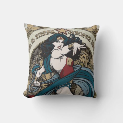 Wonder Woman Art Nouveau Panel Throw Pillow